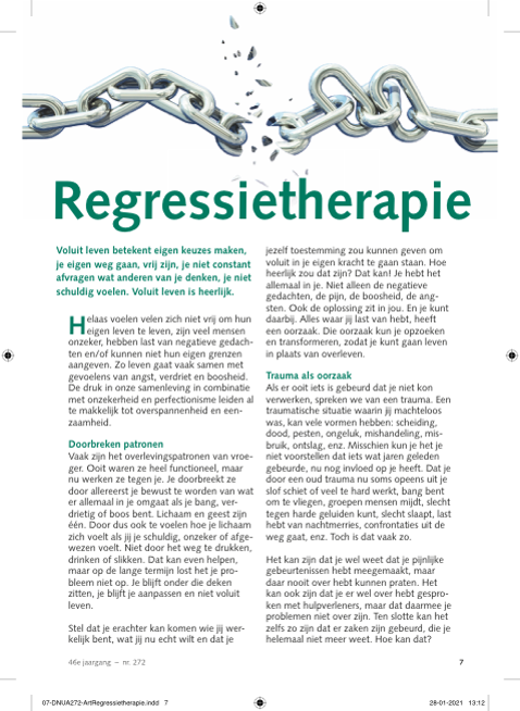 Regressietherapie van DNUA 272 ma apr 2021